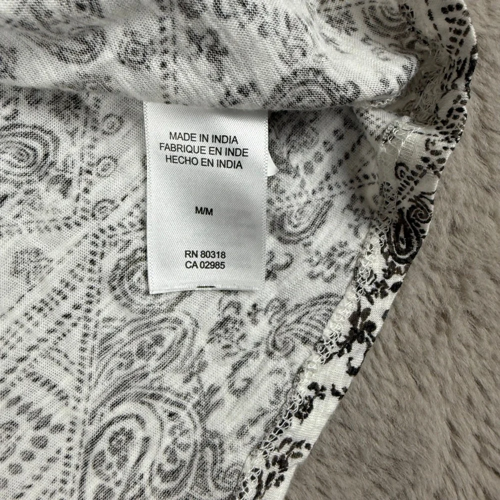 Lucky Brand Paisley Print Peasant Top‎ Tunic Blouse with Tassels Size M - Picture 5 of 7